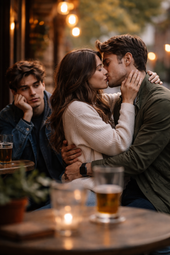 A moment of romantic love